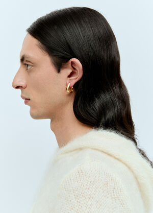 Walter Van Beirendonck Medium Oyster Hoop Earrings Silver wlt0158026