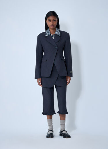 Stretch Stripe Single-Breasted Blazer GANNI Stretch Stripe Single-Breasted Blazer Grey gan0261018