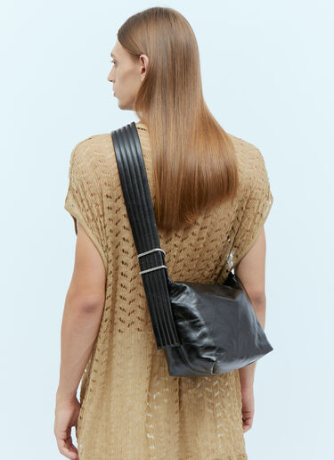 Jil Sander キルティングレザークロスボディバッグ ブラック jil0154009