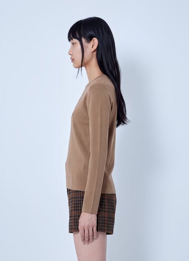 LN-CC® - Max Mara: Embroidered Logo Knit Sweater - Camel Max Mara Embroidered Logo Knit Sweater Camel max0266048