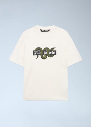 Palm Angels Snake Logo T-Shirt White pma0162102