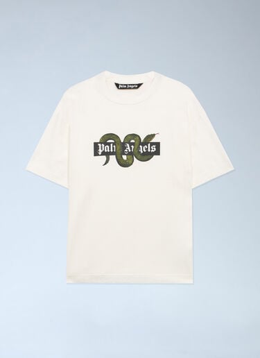Snake Logo T-Shirt Palm Angels Snake Logo T-Shirt White pma0162102