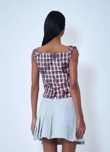 Vivienne Westwood Asymmetric Plaid Top Red vvw0263005