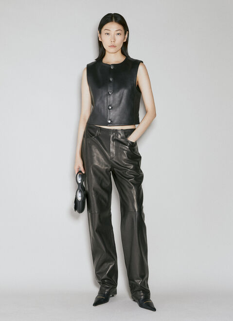 Alexander Wang Shrunken Button Up Vest Black awg0253059