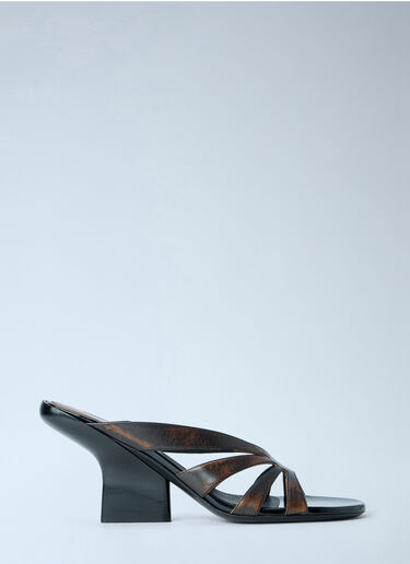LN-CC® - Dries Van Noten: Strappy Block Heel Sandals - Brown Dries Van Noten Strappy Block Heel Sandals Brown dvn0264046