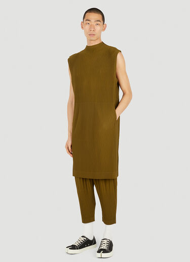 Homme Plissé Issey Miyake 半高领无袖上衣 卡其色 hmp0151007
