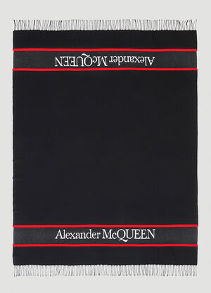 Alexander McQueen Blown Up Log Scarf Black amq0152002