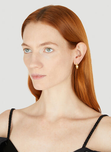 Thread Hoop Earrings Bottega Veneta Thread Hoop Earrings Gold bov0247107
