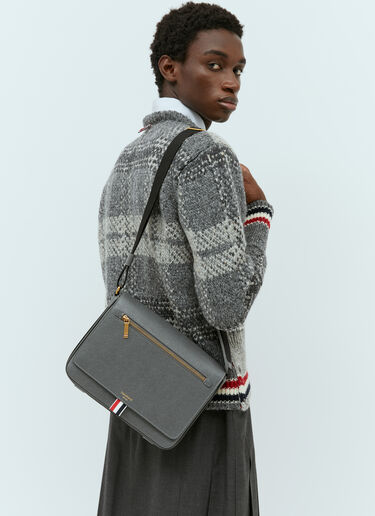 Thom Browne Reporter Leather Crossbody Bag Grey thb0154009