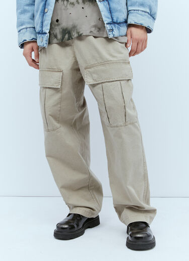 Acne Studios Logo Embroidery Cargo Pants Beige acn0154016