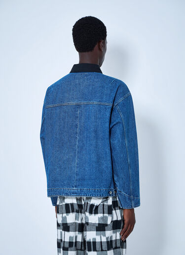 LN-CC® - NOMARHYTHM TEXTILE: Bandana Embroidery Denim Jacket - Blue NOMARHYTHM TEXTILE Bandana Embroidery Denim Jacket Blue nom0164009