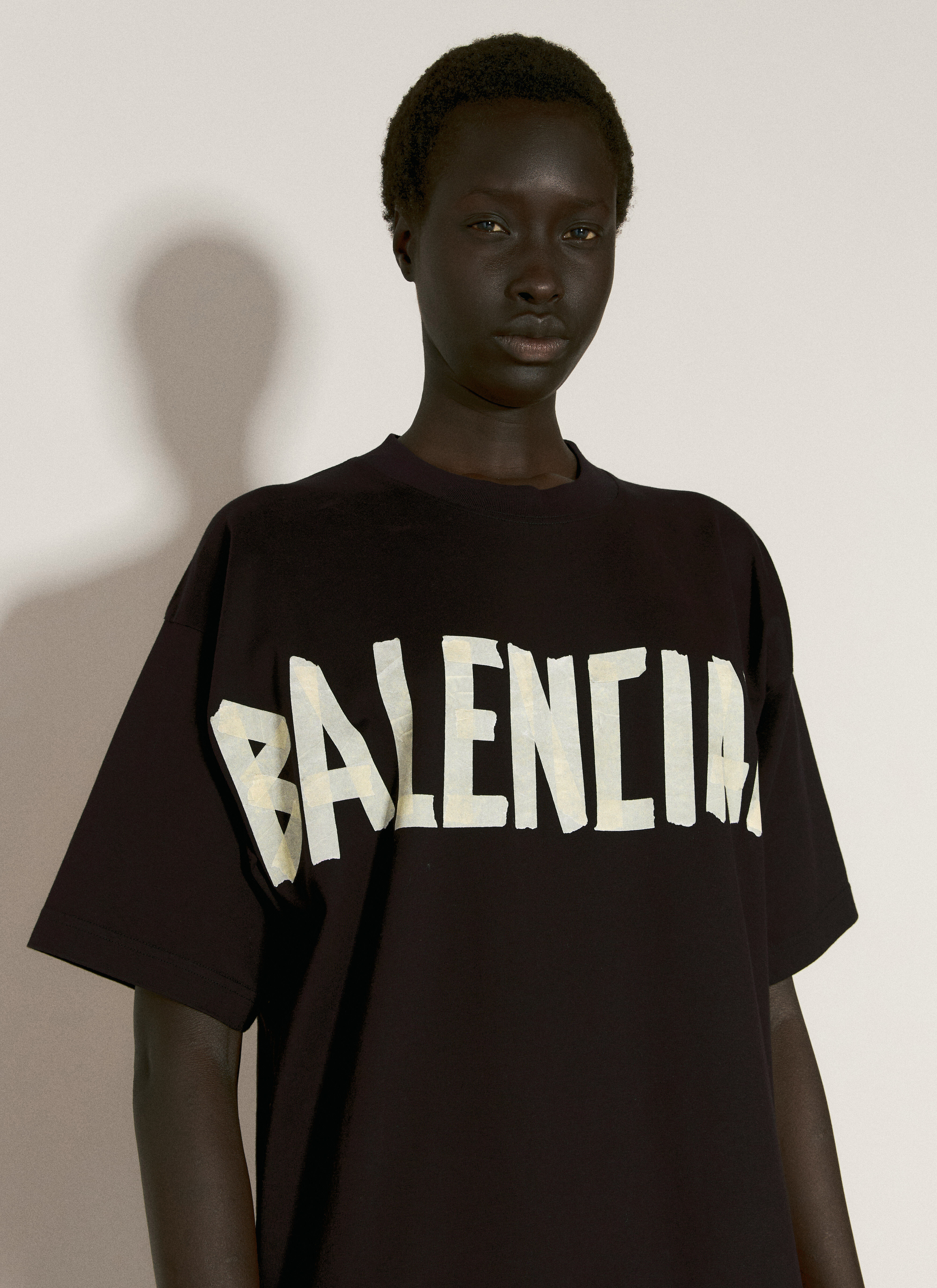 Balenciaga T-Shirt Pleated Dress Black bal0256004