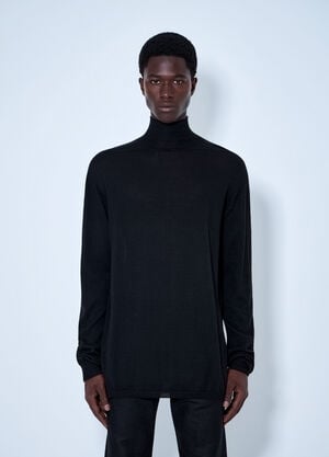 Rick Owens Oversized Turtleneck Sweater Black ric0165065