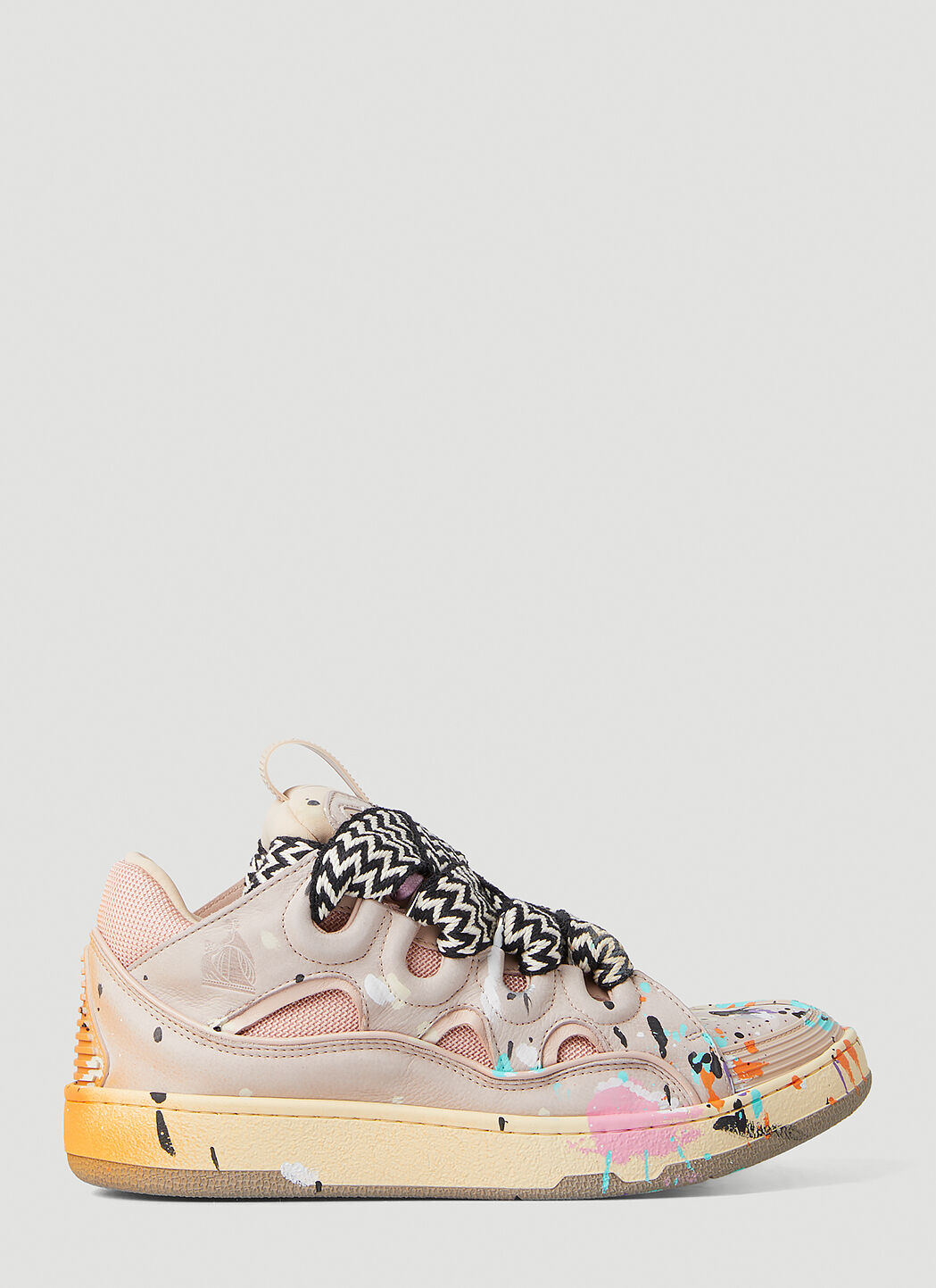 Lanvin x Gallery Dept. Paint Splatter Curb Sneakers in Pink LN CC