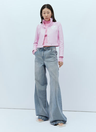 Courrèges Logo Embroidery High Neck Sweater Pink cou0253045