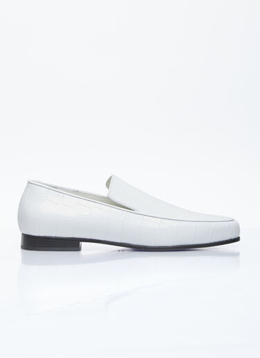 TOTEME Croco Oval Loafers White tot0256025