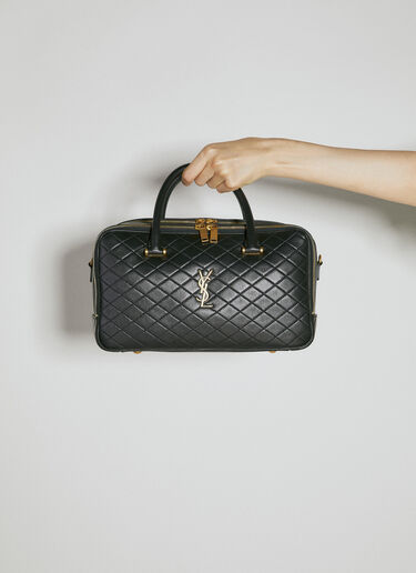 Saint Laurent Lyia Duffle Handbag Black sla0254096