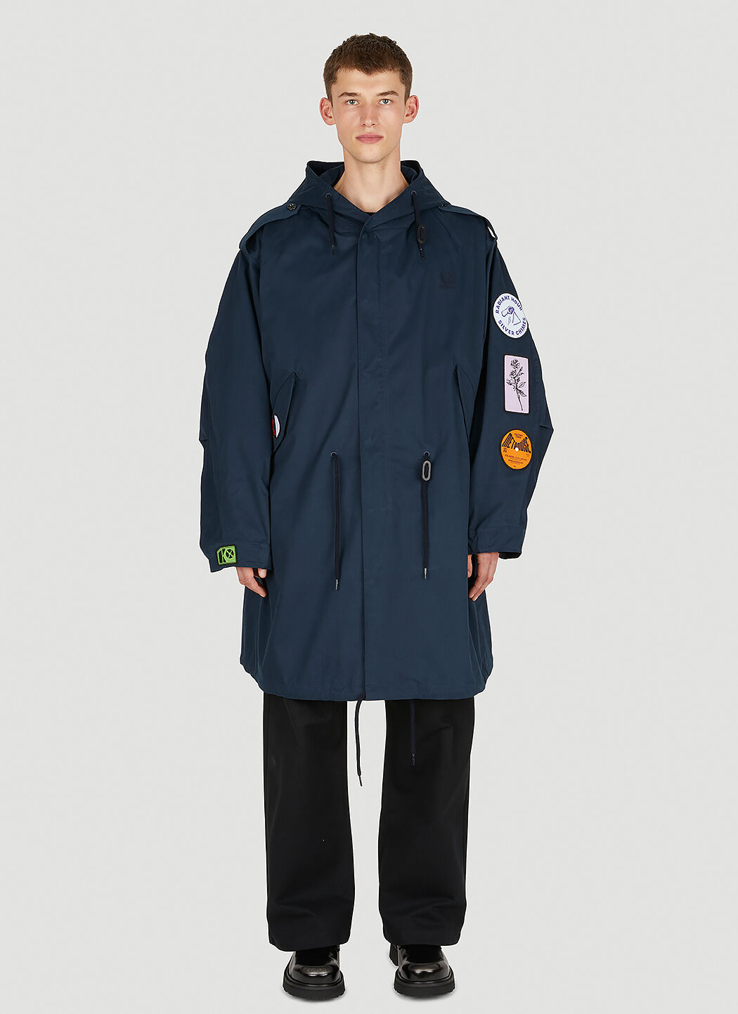 Raf Simons x Fred Perry Patched Parka Coat in Dark Blue LN CC
