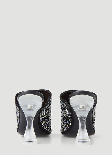 BY FAR Luz Crystal Heeled Mules Black byf0249023