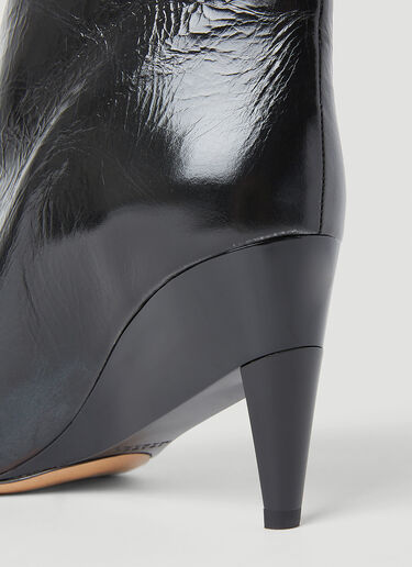Isabel Marant Dylvee Leather Ankle Boots Black ibm0253015