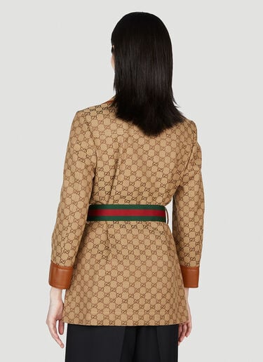 Gucci GG Monogram Belted Jacket Brown guc0253059
