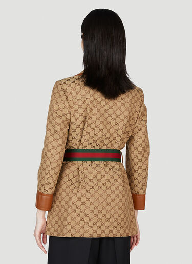 GG Monogram Belted Jacket Gucci GG Monogram Belted Jacket Brown guc0253059