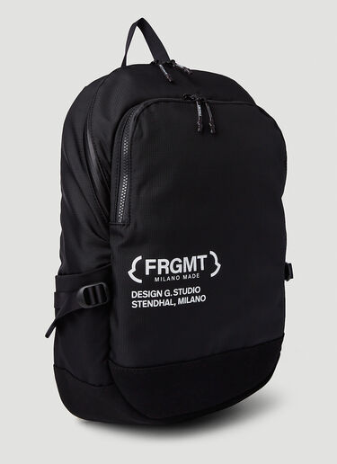 7 Moncler FRGMT Hiroshi Fujiwara 徽标印花双肩包 黑色 mfr0151012