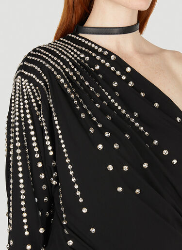 Gucci Embellished One Shoulder Top Black guc0251292