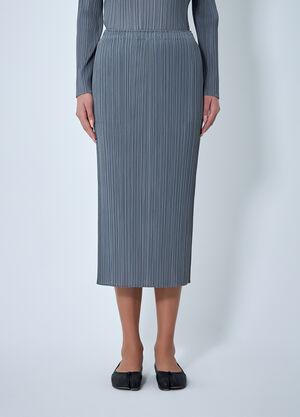 Pleats Please Issey Miyake Pleated Midi Skirt Grey plp0262015