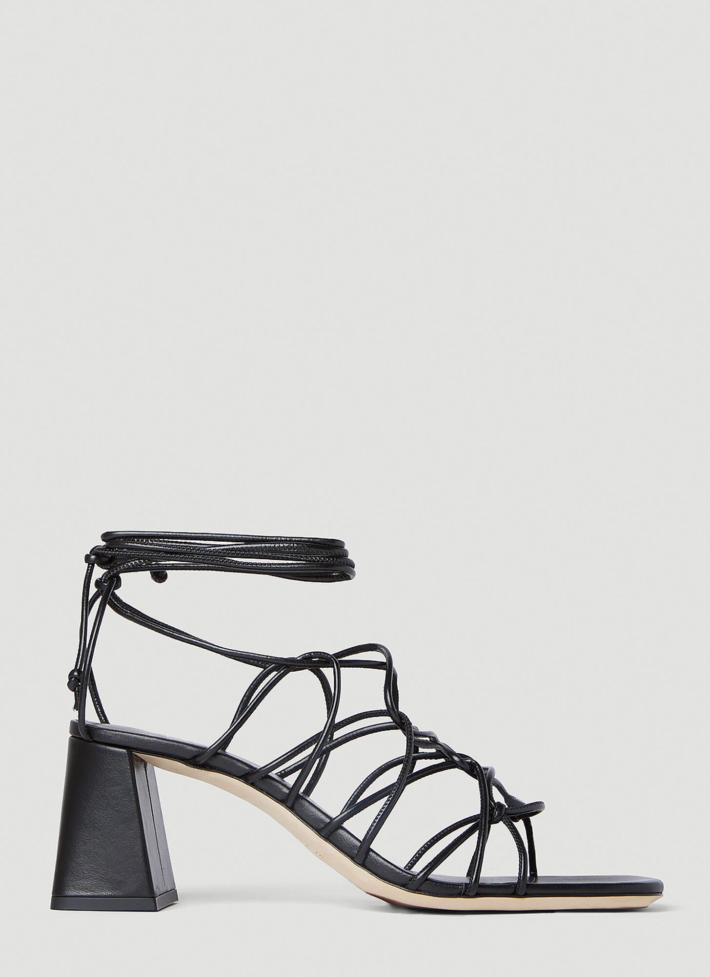 Shop By Far Alexander Strappy Heeled Sandals In Black