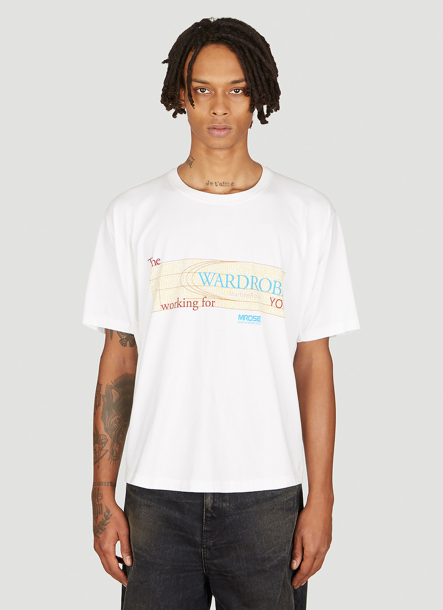 Shop Martine Rose Pulled Neck Short Sleeve T-shirt In White