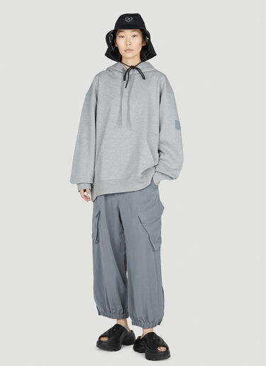 Y-3 Logo Print Hooded Sweatshirt Grey yyy0352024