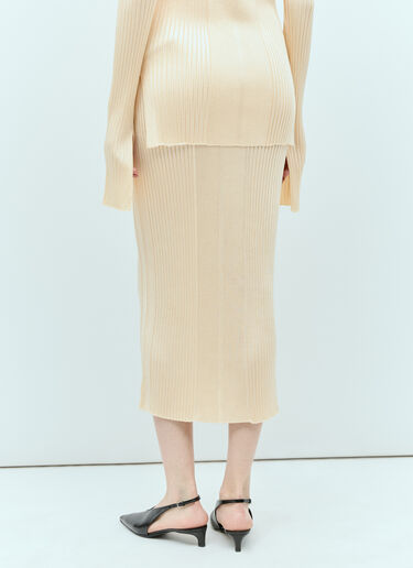 Jil Sander Rib Knit Midi Skirt Beige jil0255017