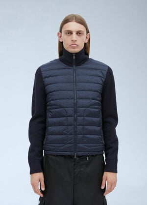LN-CC® - Moncler: Logo Patch Zip-Up Cardigan - Navy Moncler Logo Patch Zip-Up Cardigan Navy mon0153018