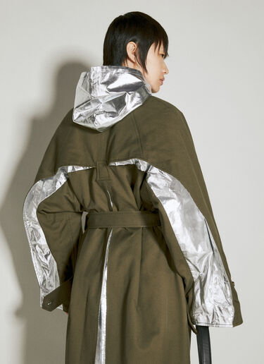 Metalic Panel Hooded Trench Coat Rabanne Metalic Panel Hooded Trench Coat Green pac0253010