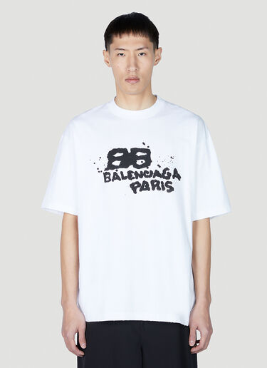 Balenciaga 手绘徽标 T 恤 白色 bal0151006