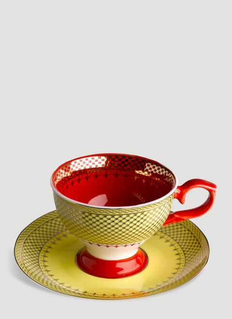 POLSPOTTEN Set of Four Grandma Espresso Cups and Saucers Multicoloured wps0690108