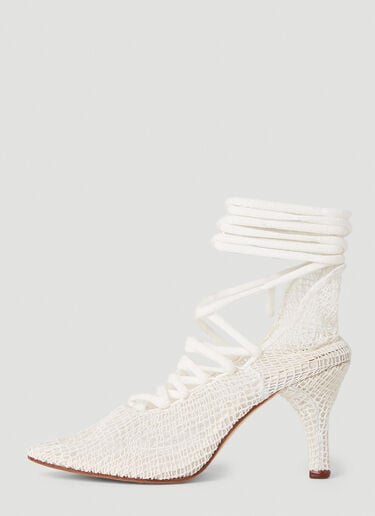 Isa Boulder Crochet Heels White isa0251014