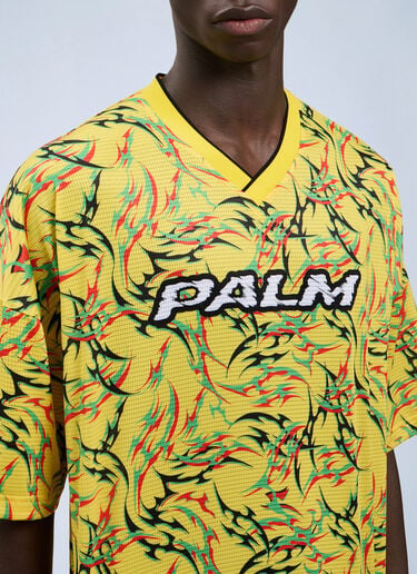 Palm Angels Tribal Allover Palm Sport T-Shirt Yellow pma0164169