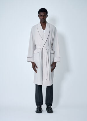 Prada Limestone Robe Coat Beige pra0162008