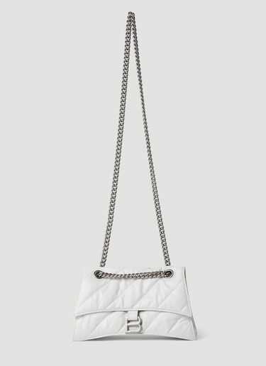 Balenciaga Crush Quilted Shoulder Bag White bal0252094