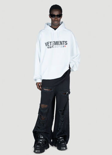 Vetements Flag Logo Hooded Sweatshirt White vet0154003