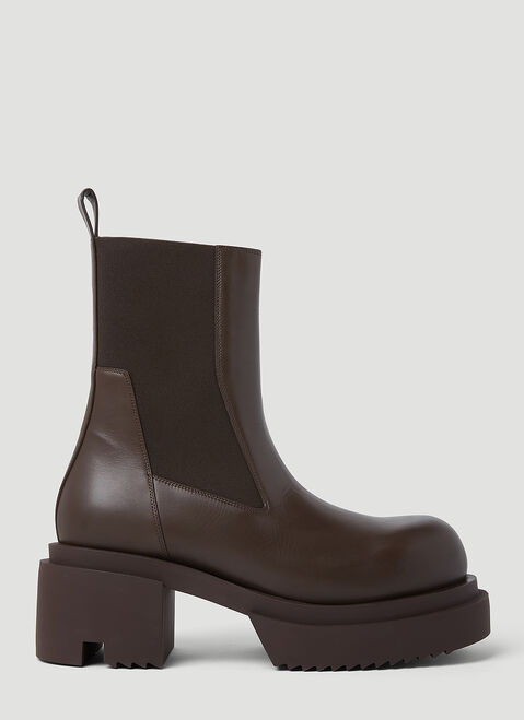 Rick Owens Chunky Sole Leather Ankle Boots Black ric0154002