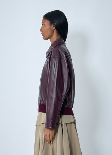Leather Blouson Jacket Bottega Veneta Leather Blouson Jacket Burgundy bov0262040