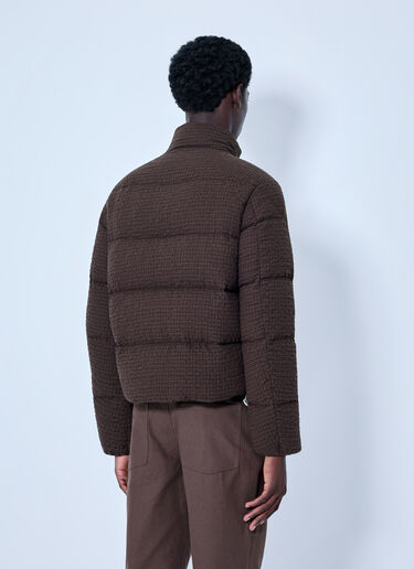 Moncler Oronte Cotton Flannel Short Down Jacket Brown mon0166027