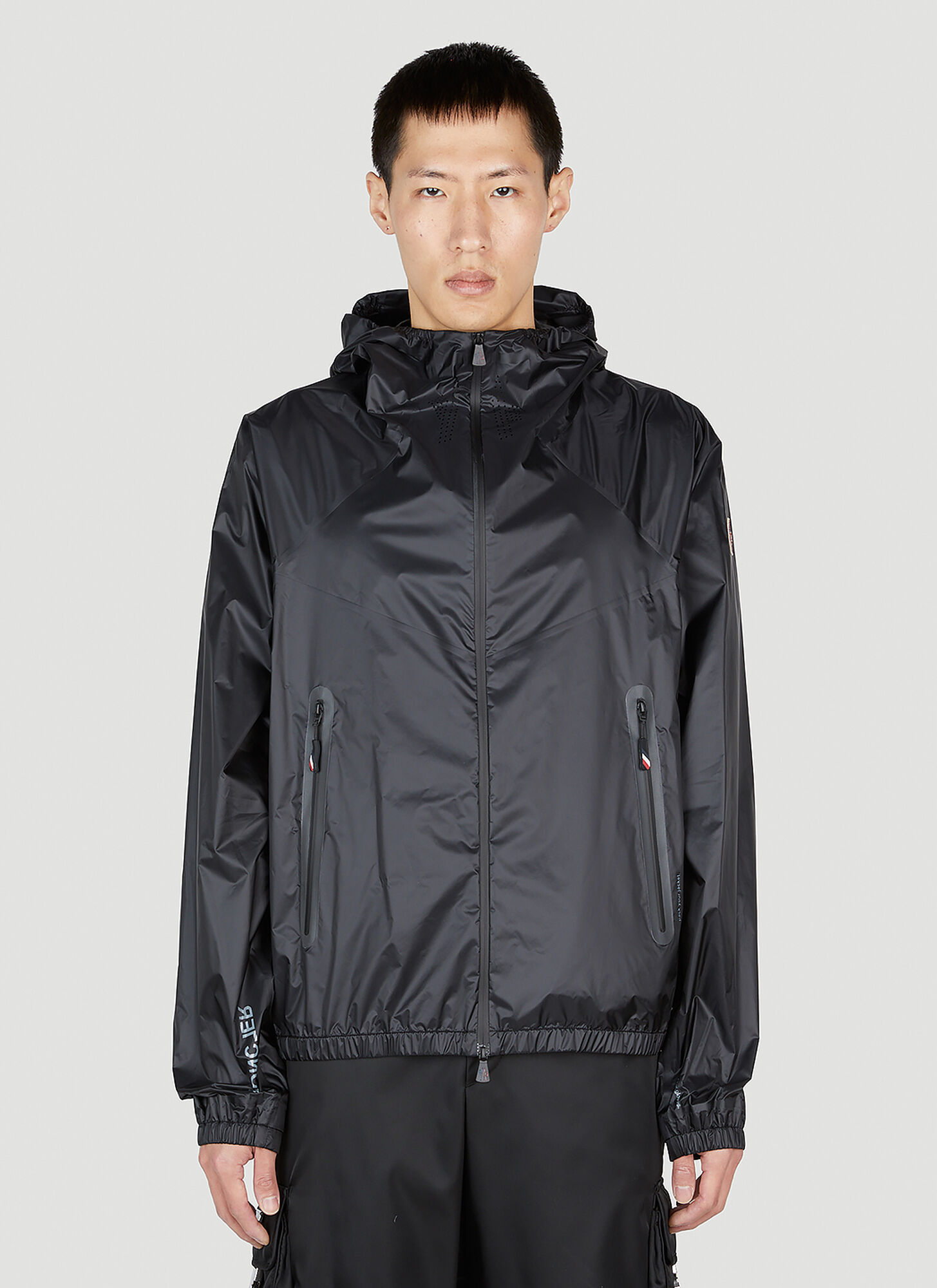 Moncler Zip-up Hooded Jacket In Black