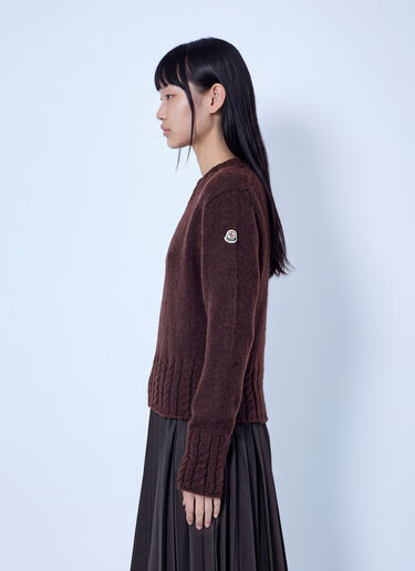 LN-CC® - Moncler: Alpaca Blend Polo Neck Jumper - Burgundy Moncler Alpaca Blend Polo Neck Jumper Burgundy mon0266010