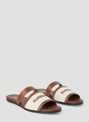 Burberry Canvas and Leather Slides Brown bur0245072
