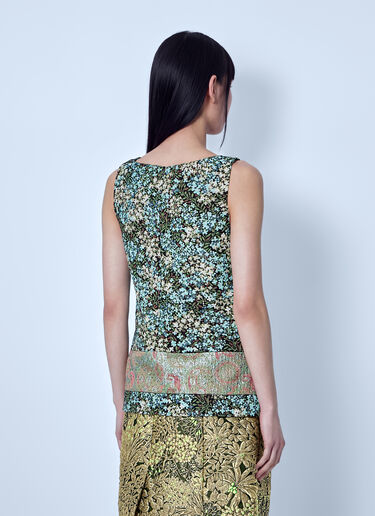 LN-CC® - Dries Van Noten: Floral Patterned Sleeveless Top - Green Dries Van Noten Floral Patterned Sleeveless Top Green dvn0266027
