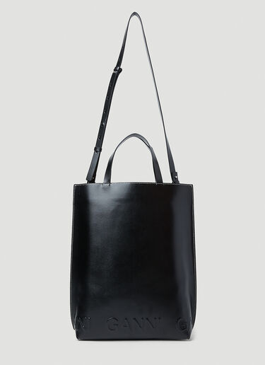 GANNI Banner Medium Tote Bag Black gan0253035